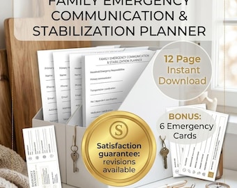 Family Emergency Communication Planner | Household Preparedness Binder (Digital Download)