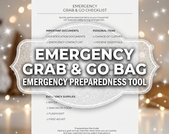Emergency Grab & Go Checklist | Evacuation Preparedness Printable (Digital Download)