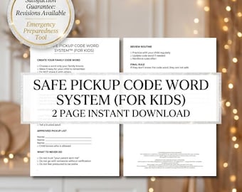 Child Pickup Safety Code Word System | Emergency Preparedness Tool (Digital Download)