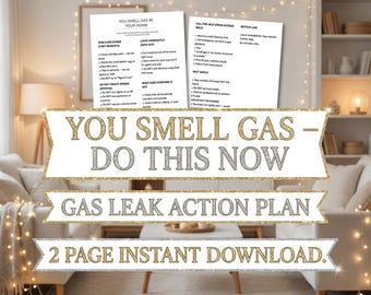 Gas Leak Emergency Action Plan – Home Safety Checklist (Digital Download)