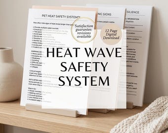 Heat Wave Safety System | Family, Pet Emergency Planner (PDF Download)