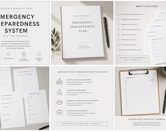 Custom Organizational Emergency Preparedness System Framework™ | Guided Fill-In Safety, Communication System, Schools, Churches, Businesses