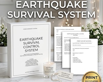 Earthquake Survival System | Home Hazard Audit, Family Plan (Printable PDF)