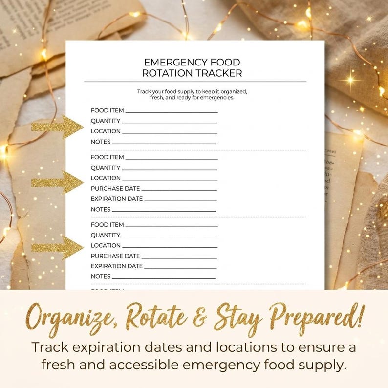 Food Rotation Tracker Printable | Emergency Pantry Inventory Sheet ...
