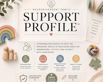 Neurodivergent Family Support Profile | Autism ADHD Caregiver Guide (Digital PDF)