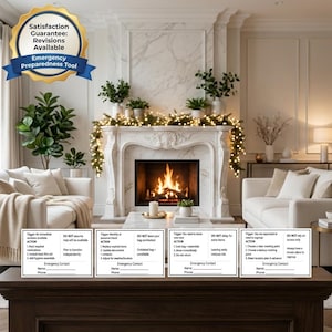 May include: An emergency preparedness tool with a gold seal that reads "Satisfaction Guarantee: Revisions Available." The tool includes cards with instructions and the text "Emergency Preparedness Tool."