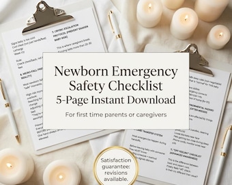 Newborn Emergency Safety Checklist | First Time Parent Infant Care (Digital Download)