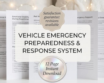 Vehicle Emergency Preparedness Binder | Roadside Safety Planner, Go Bag (PDF)