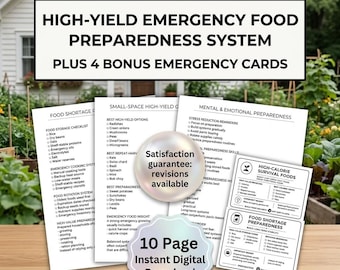 Emergency Food Preparedness Planner: Indoor Growing, Hydroponics, Food Shortage (Digital Download)