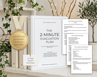 2-Minute Evacuation Plan | Family Emergency Preparedness Planner (Digital Download)