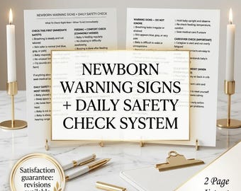 Newborn Warning Signs + Daily Safety Check System (Digital Download)