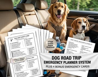 Dog Road Trip Emergency Planner | Pet Travel Safety System (PDF Download)
