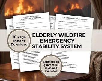 Elderly Wildfire Evacuation Planner | Senior Stability System (PDF Download)