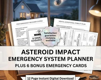 Asteroid Impact Emergency Planner: Survival System, Family Preparedness (Digital Download)