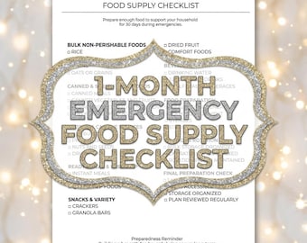 1-Month Emergency Food Supply Checklist | 30-Day Preparedness Planner (Digital Download)