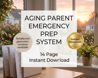 Aging Parent Emergency Planner | Caregiver Medication Organizer (Digital Download)