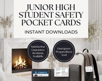 Junior High Student Safety Cards | Emergency Preparedness Tool (PDF)
