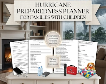 Hurricane Preparedness Planner for Families | Emergency Evacuation Binder (PDF Download)