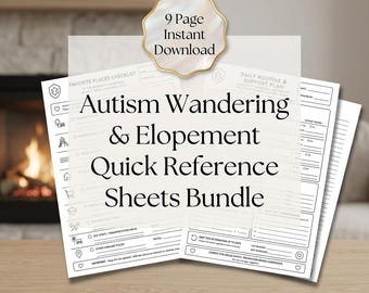Autism Wandering & Elopement Safety Sheets Bundle (Printable PDF)