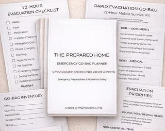 72-Hour Emergency Go-Bag Planner | Evacuation Checklist (Digital Download)