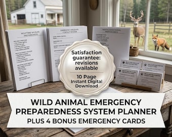 Wild Animal Emergency Preparedness Planner | Backyard Wildlife Safety Guide (Digital Download)