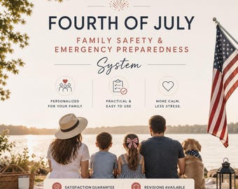 Custom Personalized Fourth of July Holiday Safety & Preparedness Framework™ | Guided Fill-In Family Planning System