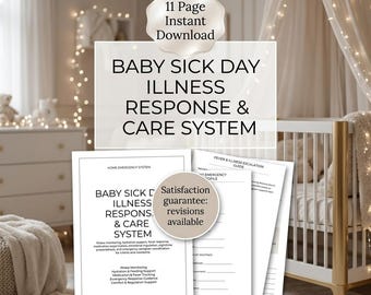 Baby Sick Day Illness Tracker | Fever, Hydration, Medication Support (Printable PDF)