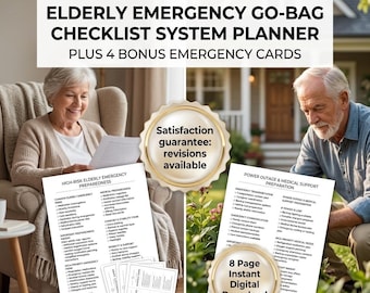 Elderly Emergency Go-Bag Planner | Senior Preparedness Binder (Digital Download)