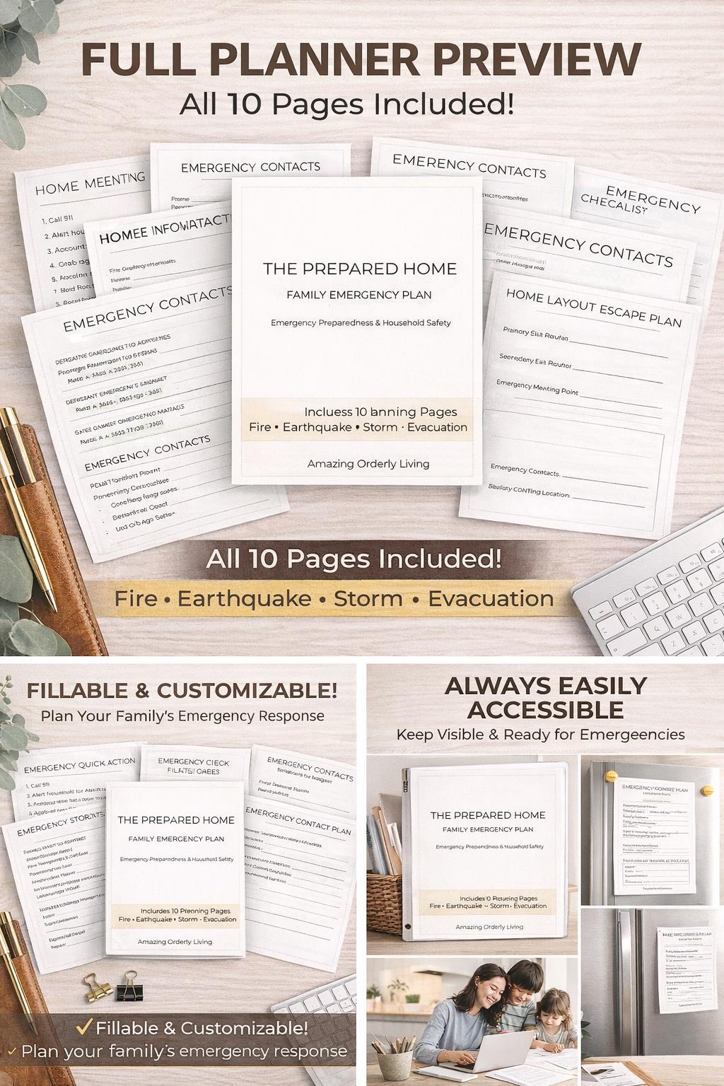 Family Emergency Plan Printable | Disaster Preparedness Binder (PDF ...