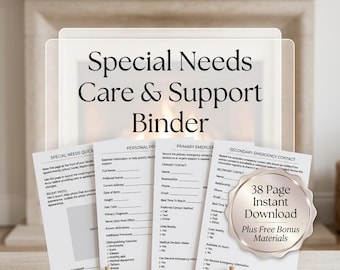 Special Needs Care Binder: Autism, ADHD, Disability Support Planner (Instant Download)