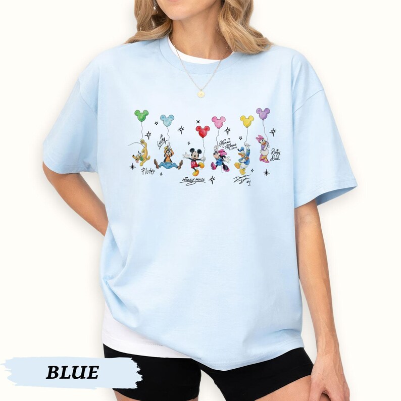Retro Disney Mickey And Friends Signatures Comfort Colors Shirt, Disney Vacation Shirt, Magic Kingdom, Disneyland Tee, Disneyworld Gift