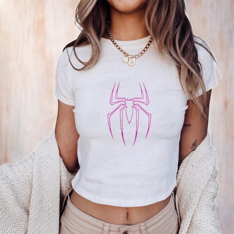 Marvel Avengers Spider Gwen Baby Tee, Amazing Spider Gwen Crop Top, Spidey Gwen Stacy Y2k Shirt, Ghost Spider, MCU Fan, Gift For Her