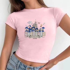 Vintage Mickey And Friends Graduate 2026 Baby Tee, From The Tassel To The Castle Shirt, Wdw Disneyland Grad Trip Top, Gift For Her