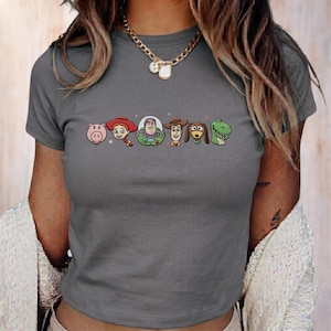 Embroidered Toy Story Baby Tee, Woody Buzz Lightyear Jessie Slinky Top, WDW Disneyland Embroidery Shirt, Toy Story Friends Gift For Her