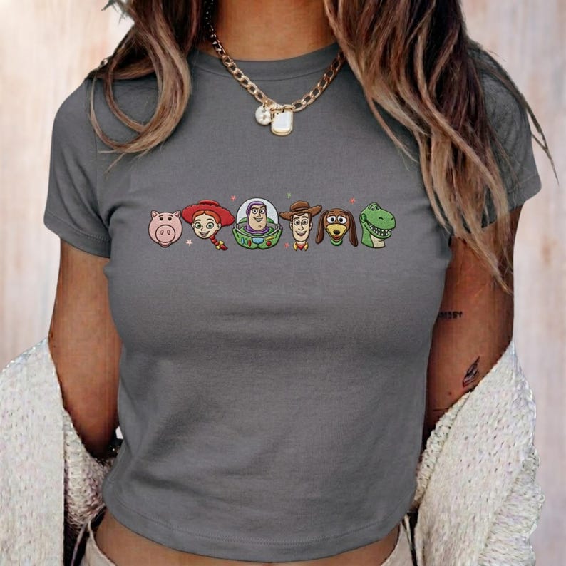 Embroidered Toy Story Baby Tee, Woody Buzz Lightyear Jessie Slinky Top, WDW Disneyland Embroidery Shirt, Toy Story Friends Gift For Her