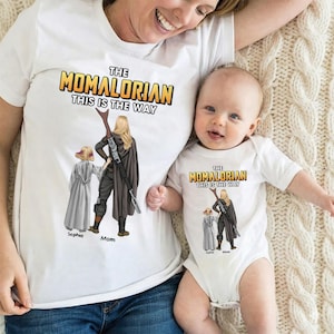 Vintage Momalorian This Is The Way Shirt, Disney Mom Daughter Son Matching Shirt, Grogu Star Wars Shirt, Star Wars Tee, Disneyland Tee