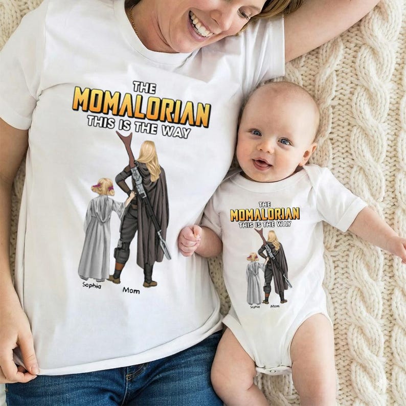 Vintage Momalorian This Is The Way Shirt, Disney Mom Daughter Son Matching Shirt, Grogu Star Wars Shirt, Star Wars Tee, Disneyland Tee