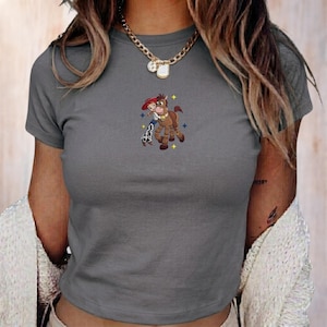 Embroidered Jessie and Bullseye Baby Tee, Disney Toy Story Women Top, Disneyworld Family Shirt, Disneyland Shirts, Embroidery Shirt