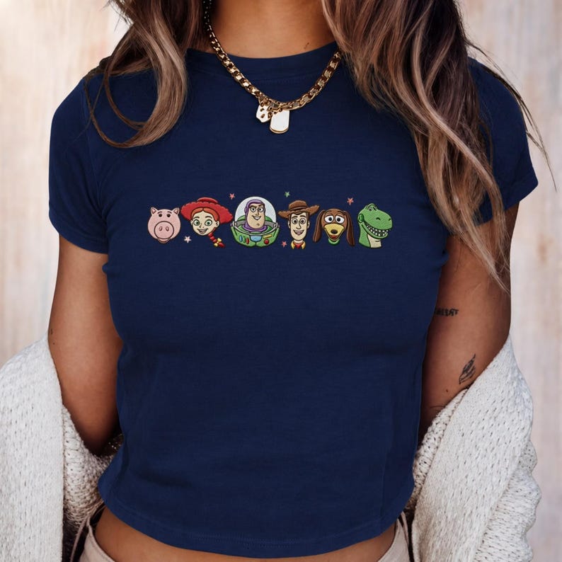 Embroidered Toy Story Baby Tee, Woody Buzz Lightyear Jessie Slinky Top, WDW Disneyland Embroidery Shirt, Toy Story Friends Gift For Her