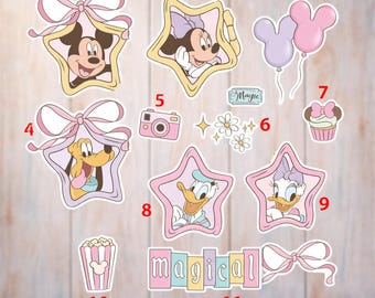 Magical Pastel Coquette Disney Sticker, Mickey And Friends Stickers, Disney Sticker, Disney Vacation Sticker, Disney Girls Trip Gift