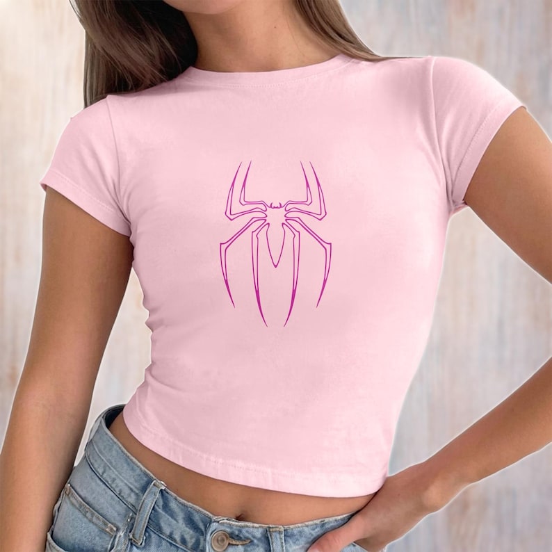 Marvel Avengers Spider Gwen Baby Tee, Amazing Spider Gwen Crop Top, Spidey Gwen Stacy Y2k Shirt, Ghost Spider, MCU Fan, Gift For Her
