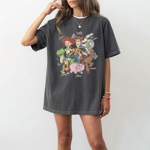 Retro Toy Story Signatures Shirt, Woody Buzz Jessie Rex Tee, Disney Pixar Group Shirt, Disneyland Trip Gift,Disneyworld Matching Outfit