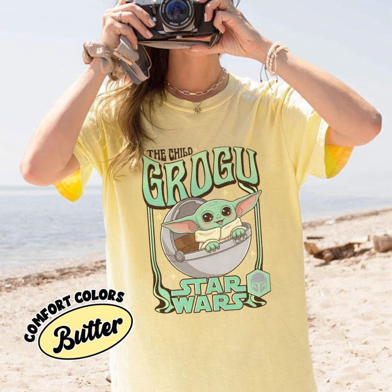 Vintage Disney Star Wars Grogu Shirt, Disney Baby Yoda Shirt, Retro Sci Fi Graphic Tee, Mandalorian Gift, Cute Fan Tee, Movie Lover