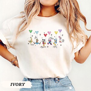 Retro Disney Mickey And Friends Signatures Comfort Colors Shirt, Disney Vacation Shirt, Magic Kingdom, Disneyland Tee, Disneyworld Gift