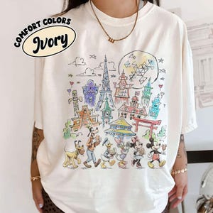 Disney Epcot Shirt, Mickey And Friends Shirt, Retro 90s Tee, Disney Epcot World Tour, WDW Disneyworld Family Trip Shirt, Disneyland Top