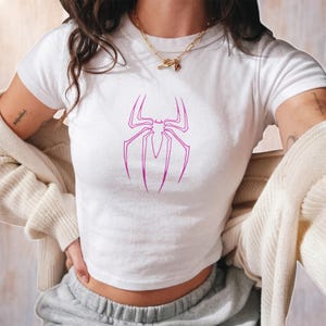 Marvel Avengers Spider Gwen Baby Tee, Amazing Spider Gwen Crop Top, Spidey Gwen Stacy Y2k Shirt, Ghost Spider, MCU Fan, Gift For Her