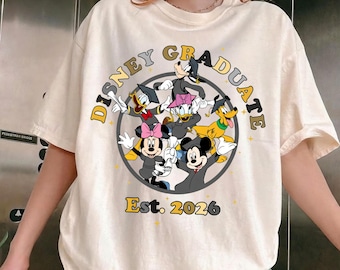 Disney Graduation Comfort Colors Shirt, Mickey And Friends Disney Graduation 2026 Top, Disney Graduation 2026, Disney Grad Squad Tee