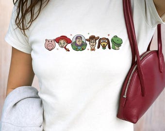 Embroidered Toy Story Baby Tee, Woody Buzz Lightyear Jessie Slinky Top, WDW Disneyland Embroidery Shirt, Toy Story Friends Gift For Her