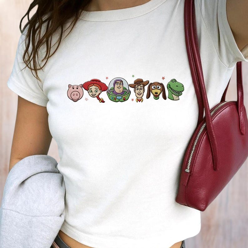 Embroidered Toy Story Baby Tee, Woody Buzz Lightyear Jessie Slinky Top, WDW Disneyland Embroidery Shirt, Toy Story Friends Gift For Her