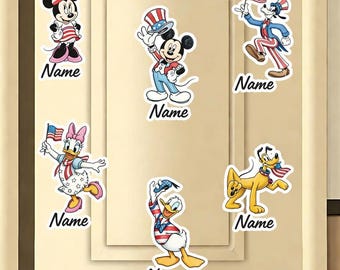 Custom Mickey and Friends 4th July 2026 Magnet, Disney Independence Day Door Magnet, Disneyland Magnet, Walt Disney World Magnet Fridge
